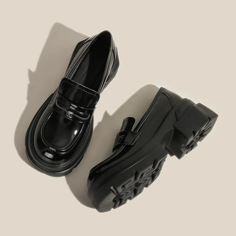 Athvotar Athvotar Loafers Women 2024 New Shallow Mouth With Skirt Fairy Small Leather Shoes British Style Student Single Shoe Women