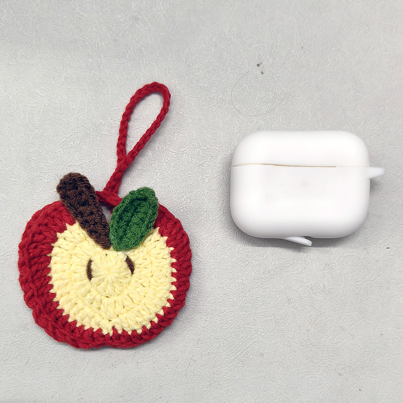Hand-crocheted Apple Pouch for AirPods