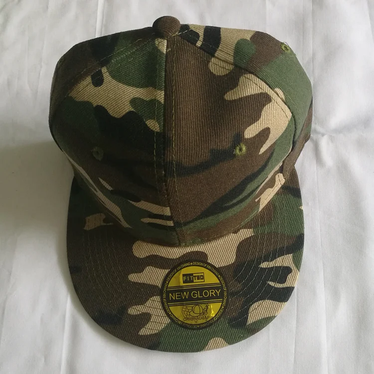 56-60cm Adjustable Printed Army Green Camouflage Baseball Cap Flat Bill Snapback Hats for Men