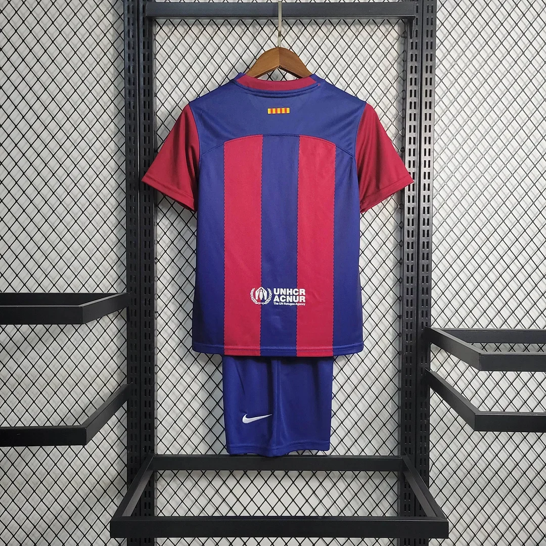 2023/2024 Kids Size  Barcelona Home Football Shirt 1:1 Thai Quality