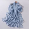 Soft Chiffon Pleated Silver Line Hijab Shawl Scarf