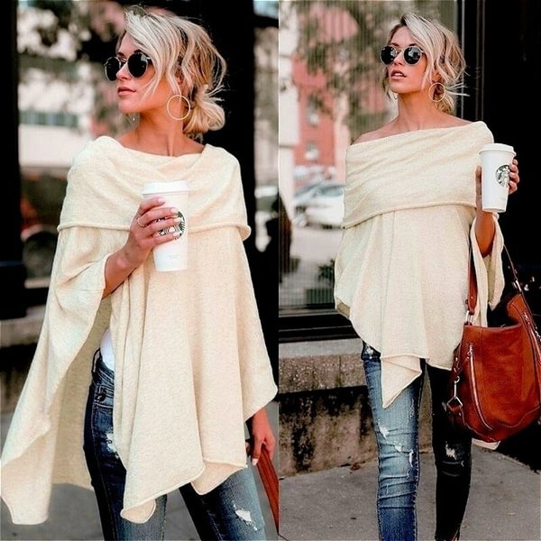 Elegant Fashion Tops for Women Off Shoulder Irregular Pullover Casual Loose Shirt Blouse - BlackFridayBuys