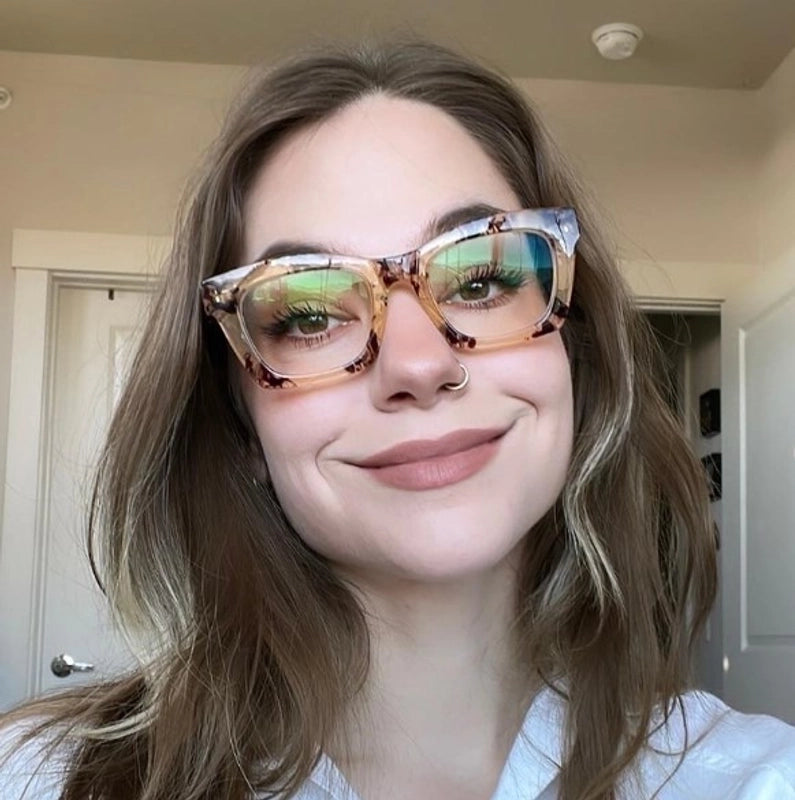 Minimalist Marble Color Block Ac Square Full Frame Optical Glasses