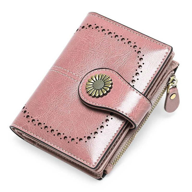 Women Wallet Genuine Leather Bifold Purse