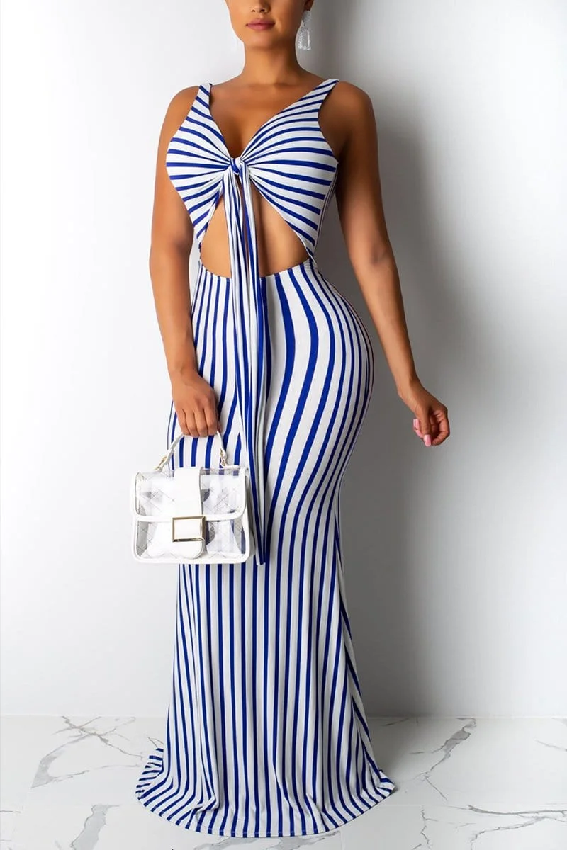 Fashion Sexy Striped Print Dress
