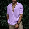 Men's Solid Color Soft Cotton and Linen Simple Casual Shirt