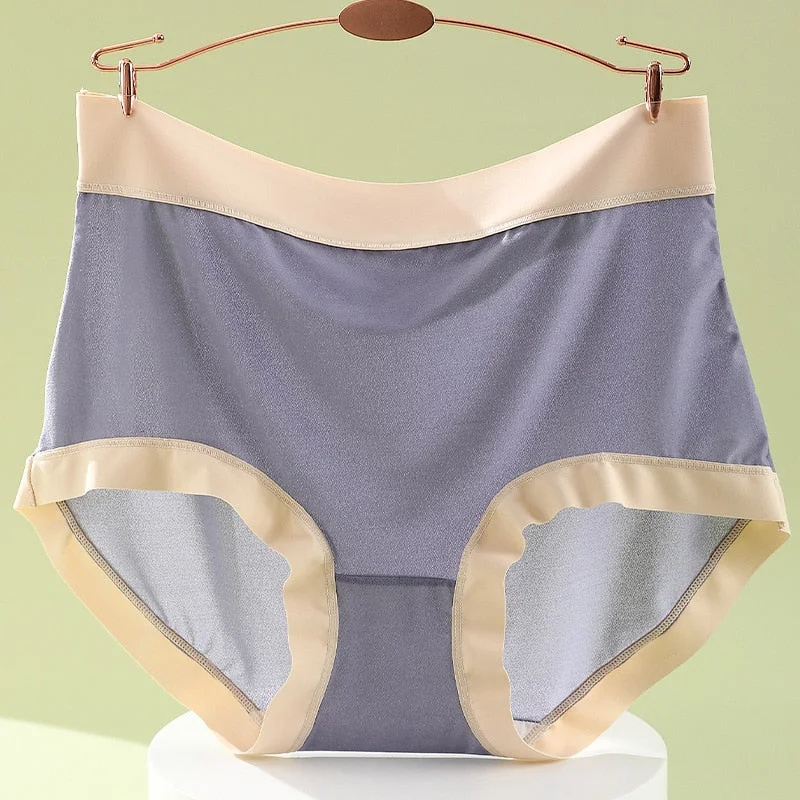 New style Women's Underwear Sexy Solid Color Panties Plus Size Fashion Seamless Comfort Underpants High Waist Seamless Briefs