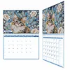 Cat 2027 DIY Diamond Painting Calendar for Adults Flowers Diamond Art Calendars 11.81x9.45 Inch Gem Painting Art Walls Date for Home Business Office Planning Decor