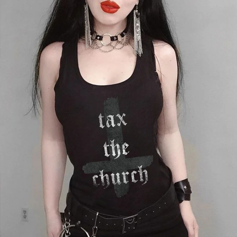 Tax The Church Printed Women's Casual Vest -  