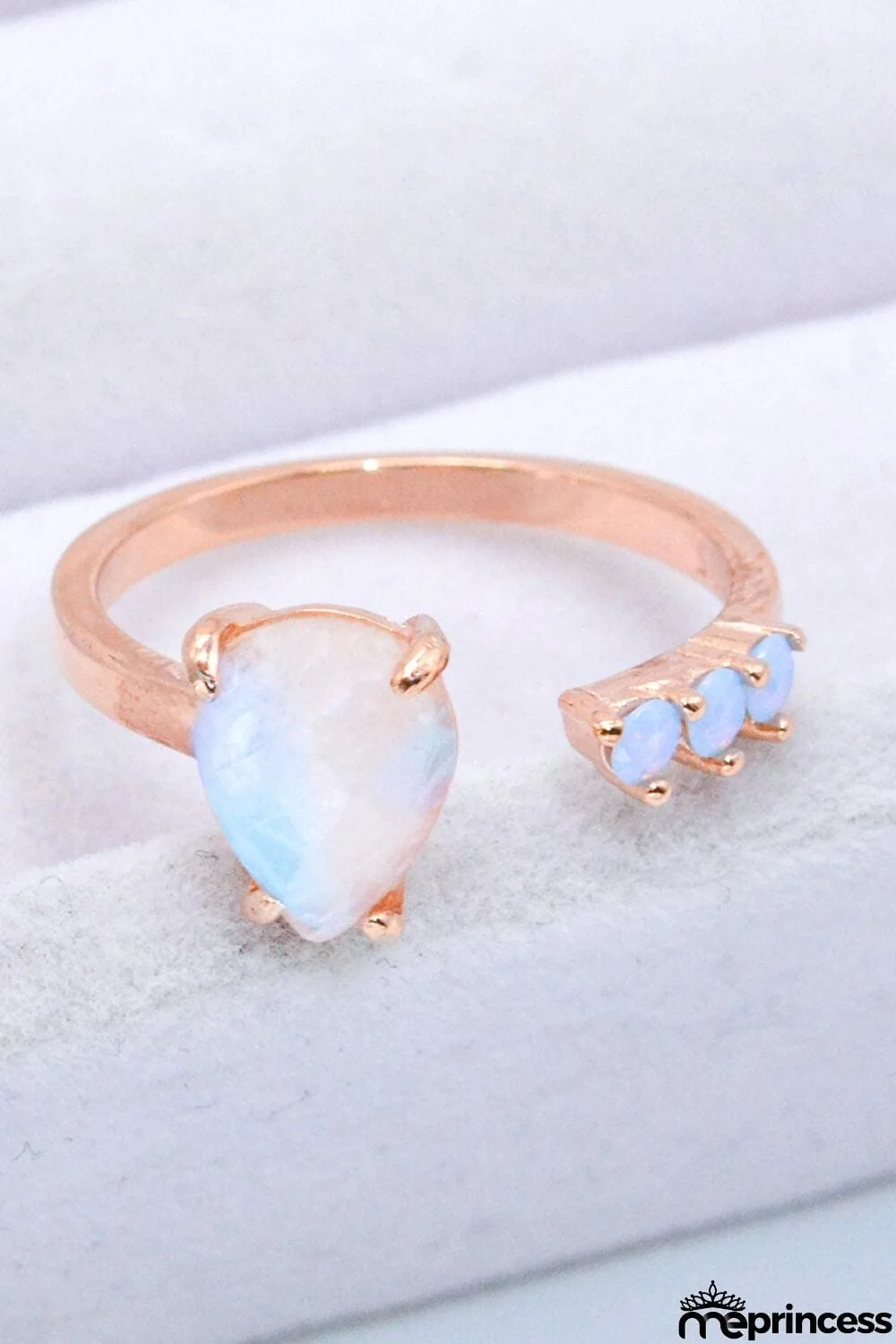 18K Rose Gold-Plated Moonstone Open Ring