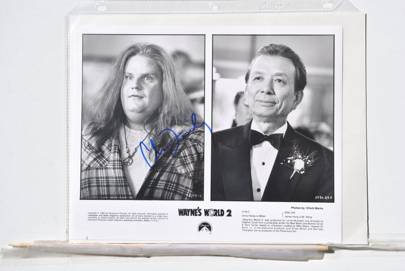 CHRIS FARLEY SIGNED Photo Poster painting Waynes World 2 Coneheads Blacksheep Tommy Boy Beverly Hills Ninja wcoa