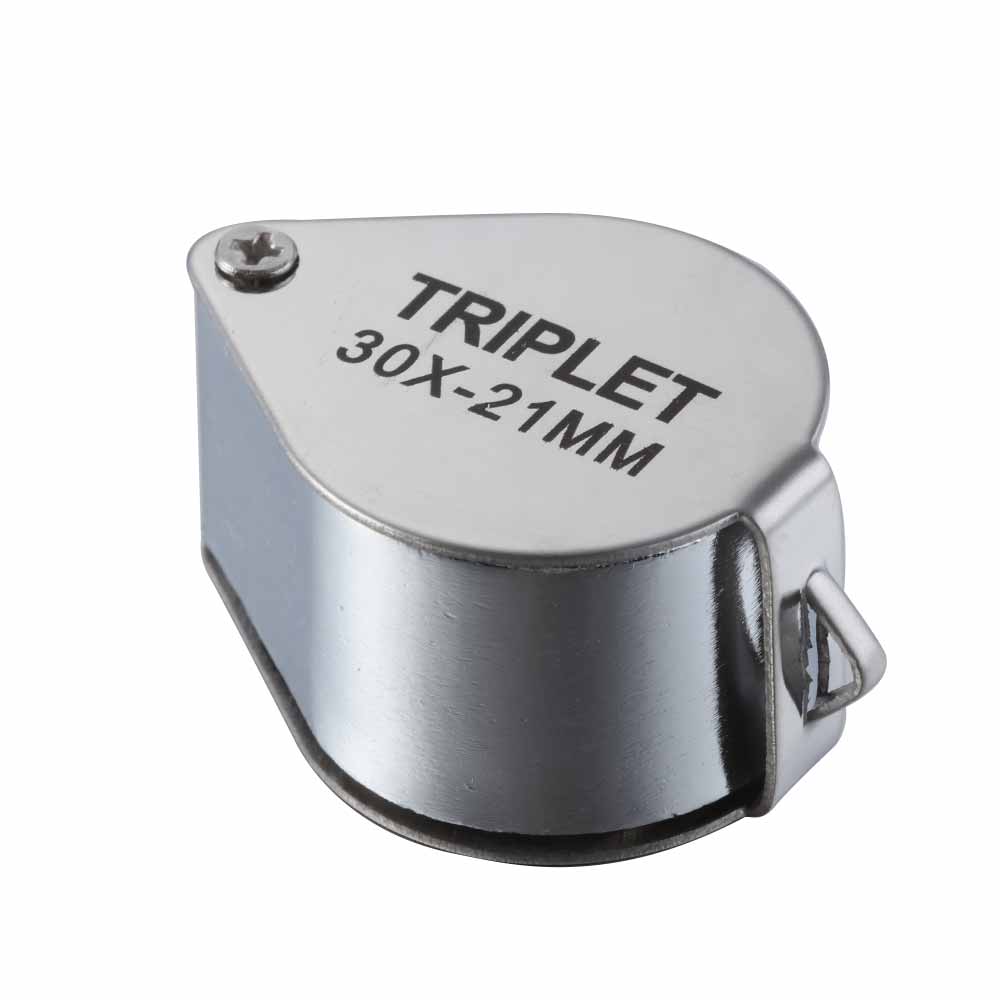 Likron Watches Foldable Triplet Jewelers Loupe Magnifier 10X20X30X Pocket Magnifying Glass for Jewelry