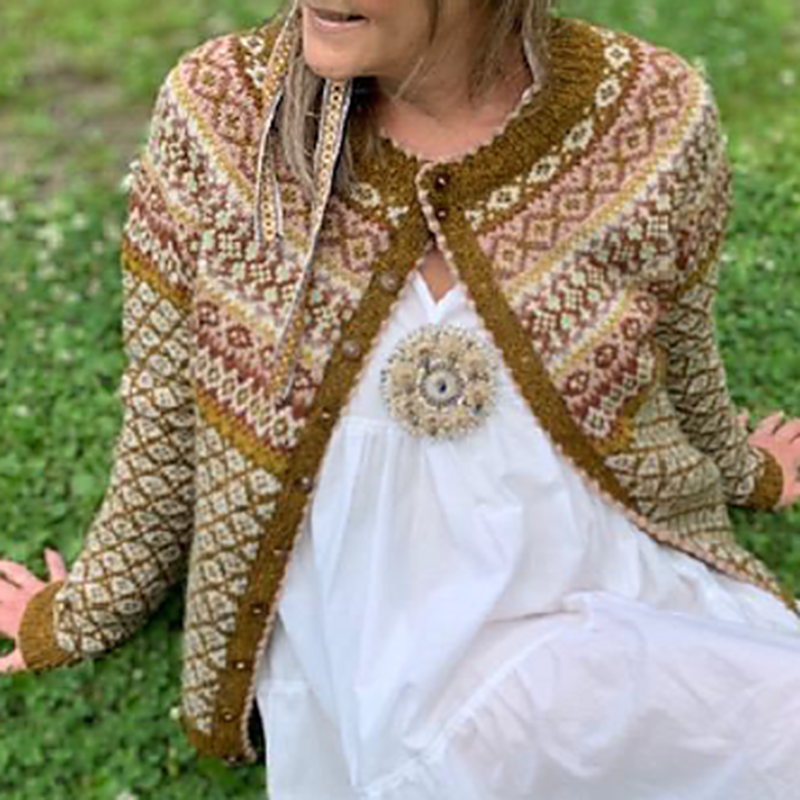 Vintage Icelandic Het Allernieuwste Boek Van Knit Jacquard Warmth Cardigan Unisex