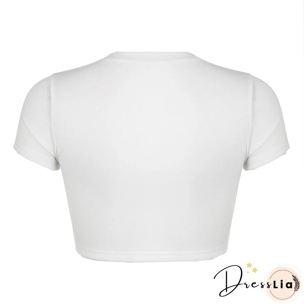 Heart Print T-Shirt Y2k Vintage Grunge Fairy Aesthetic Top Gothic Punk T-Shirts Women Summer Short Sleeve Anime Tee