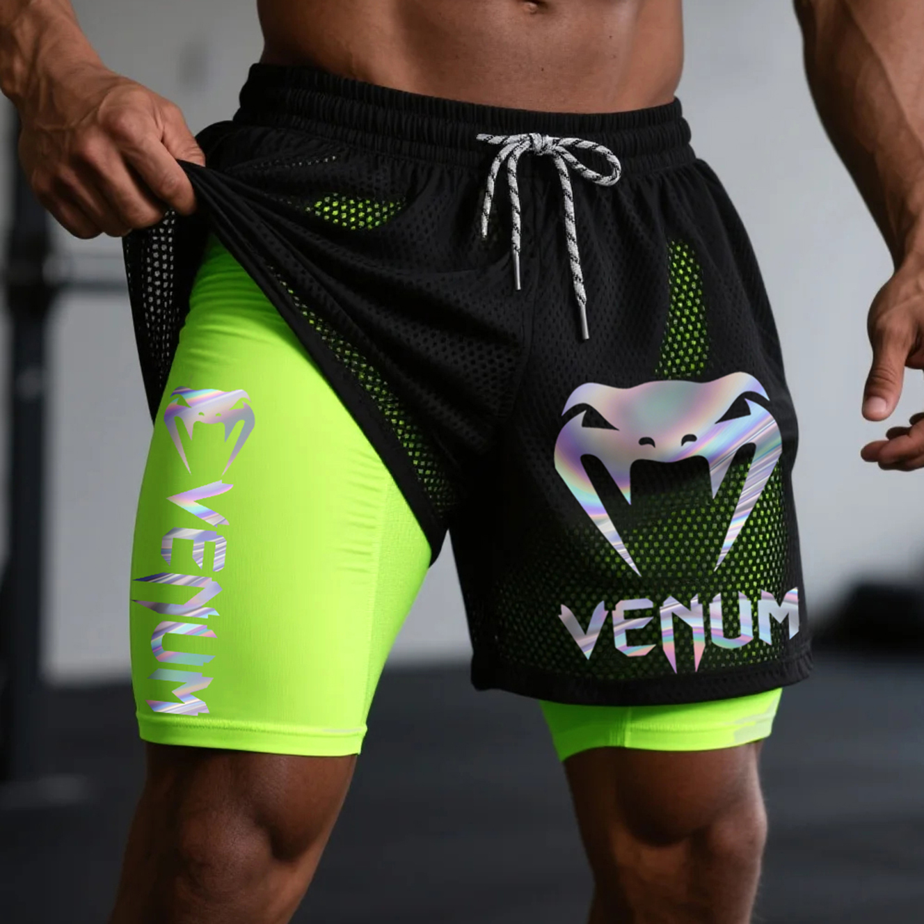 Fitness Double Mesh Shorts Everyday Basic Shorts Ultimate Fighting Double Shorts / TECHWEAR CLUB / Techwear