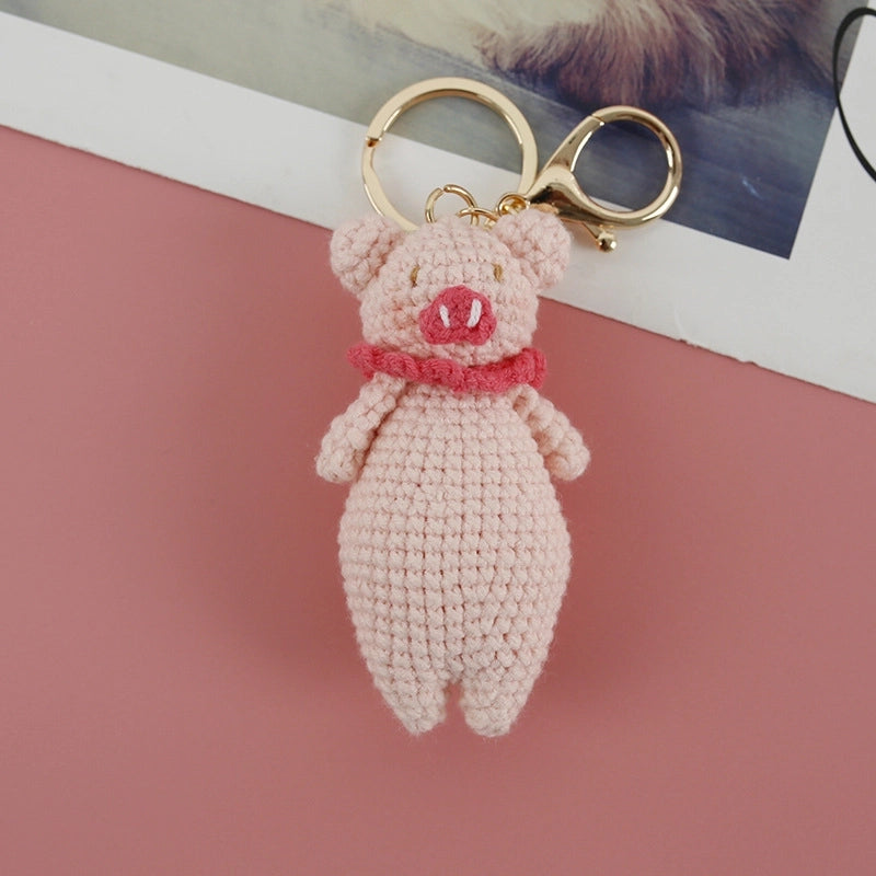Cute Animal Yarn Knitting Keychain