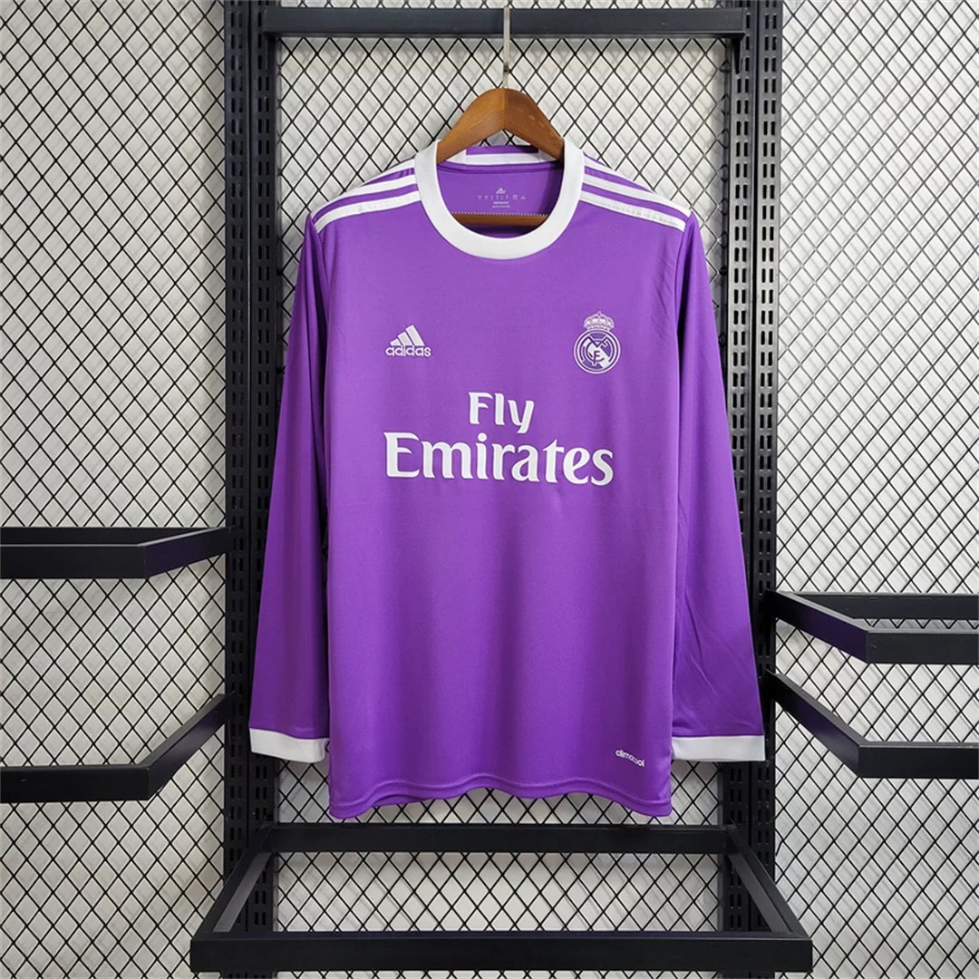 2016/2017 Retro Long Sleeve Real Madrid Away Football Jersey 1:1 Thai Quality joyfball