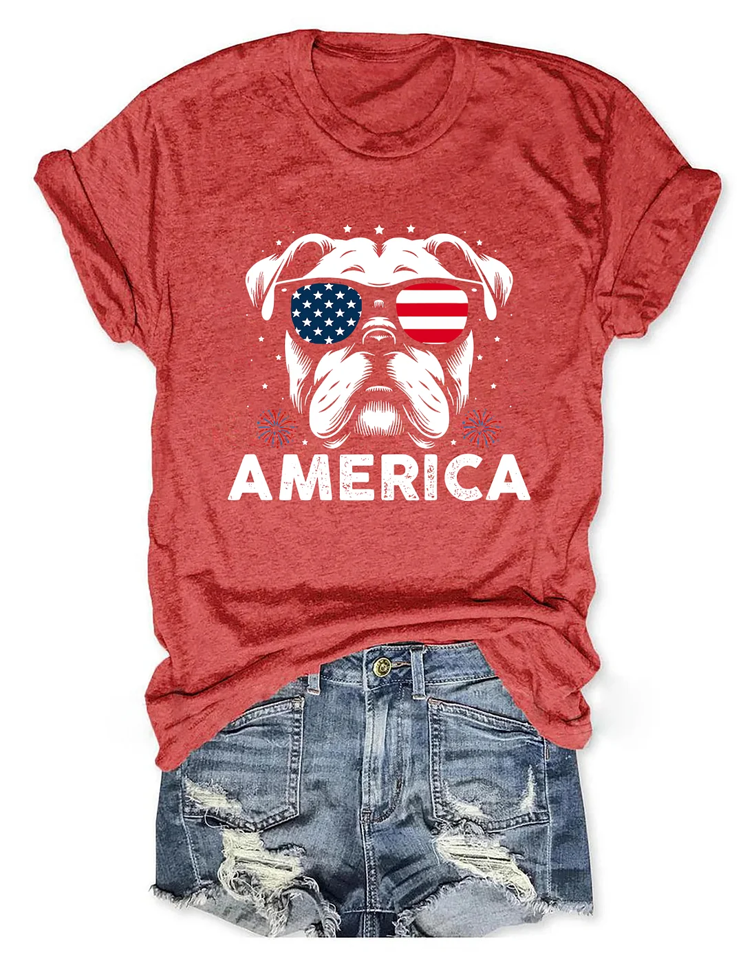 Bulldog America 4th Of July T-shirt