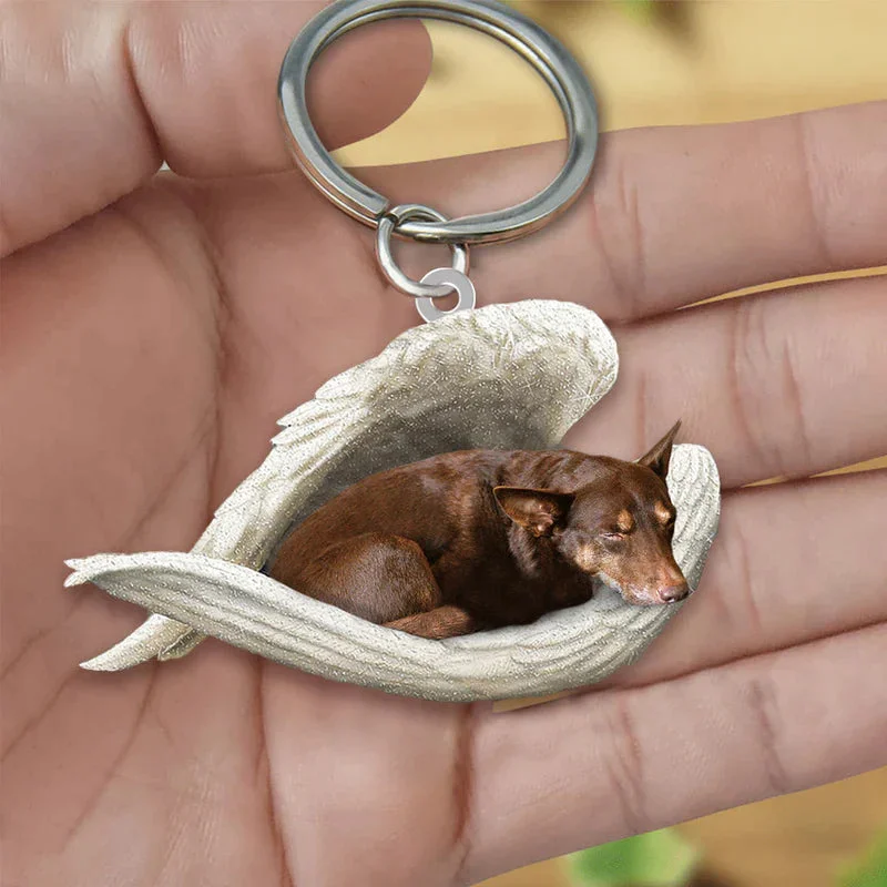 VigorDaily Sleeping Angel Acrylic Keychain Australian Kelpie