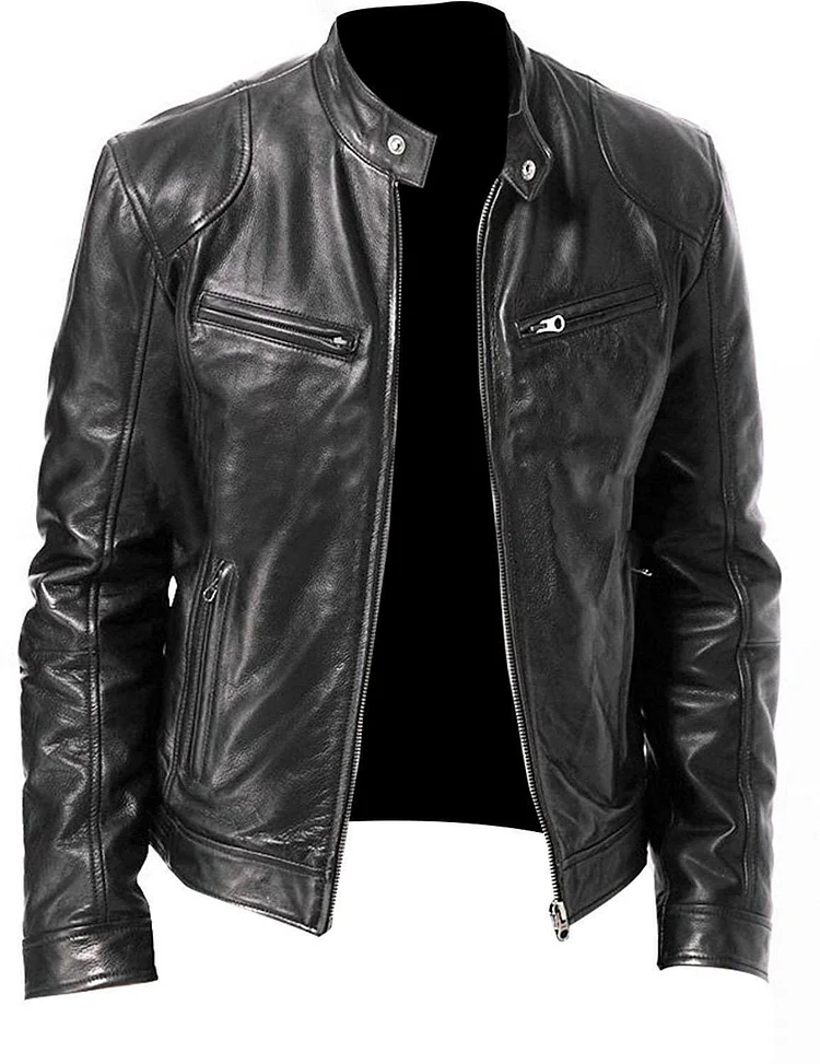 Men's motorcycle leather coat