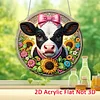 Cow DIY Diamond Painting Hanging Pendants Acrylic Crafts Kit for Home Wall Decor