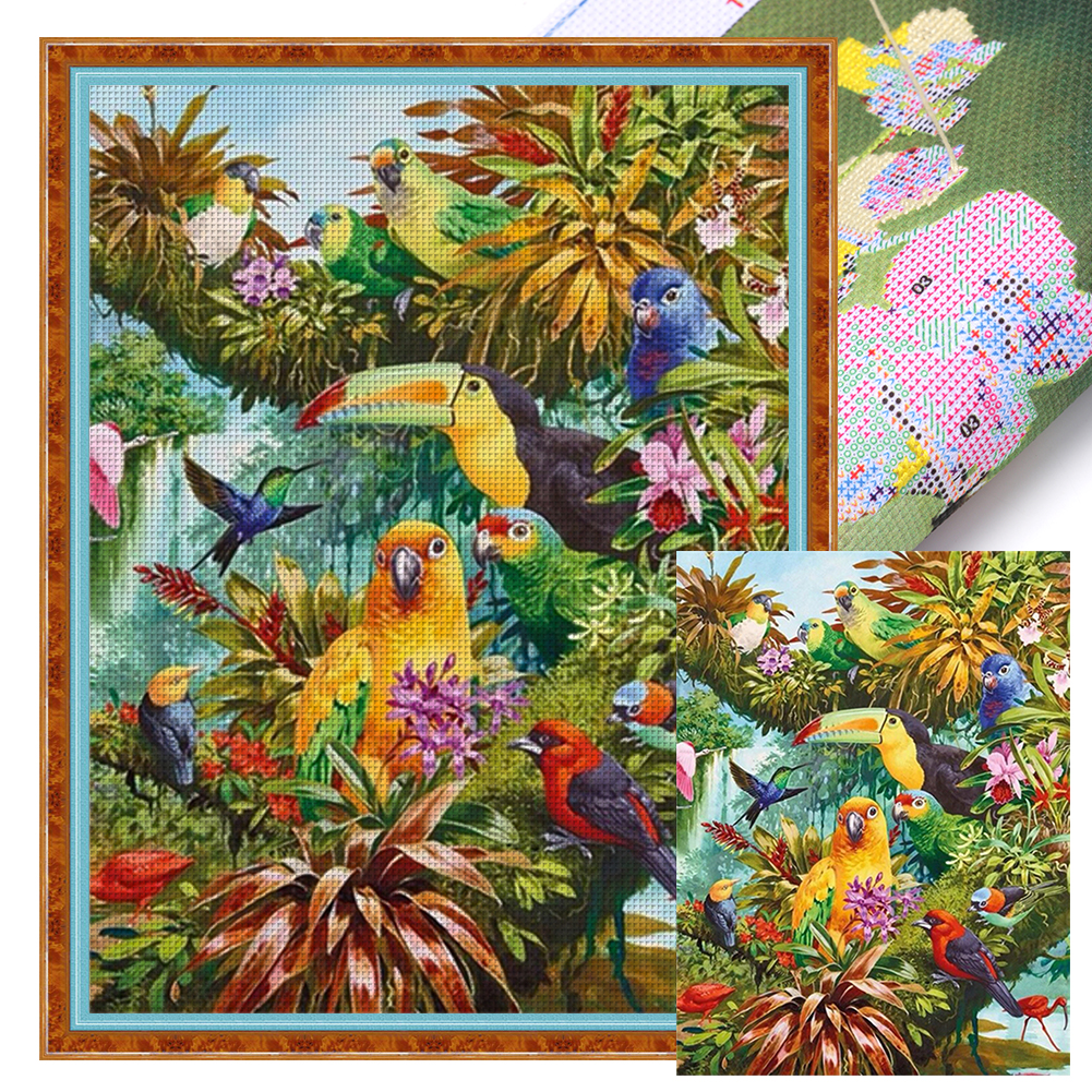 Birds Full 11CT Pre-stamped Canvas(45*60cm) Cross Stitch