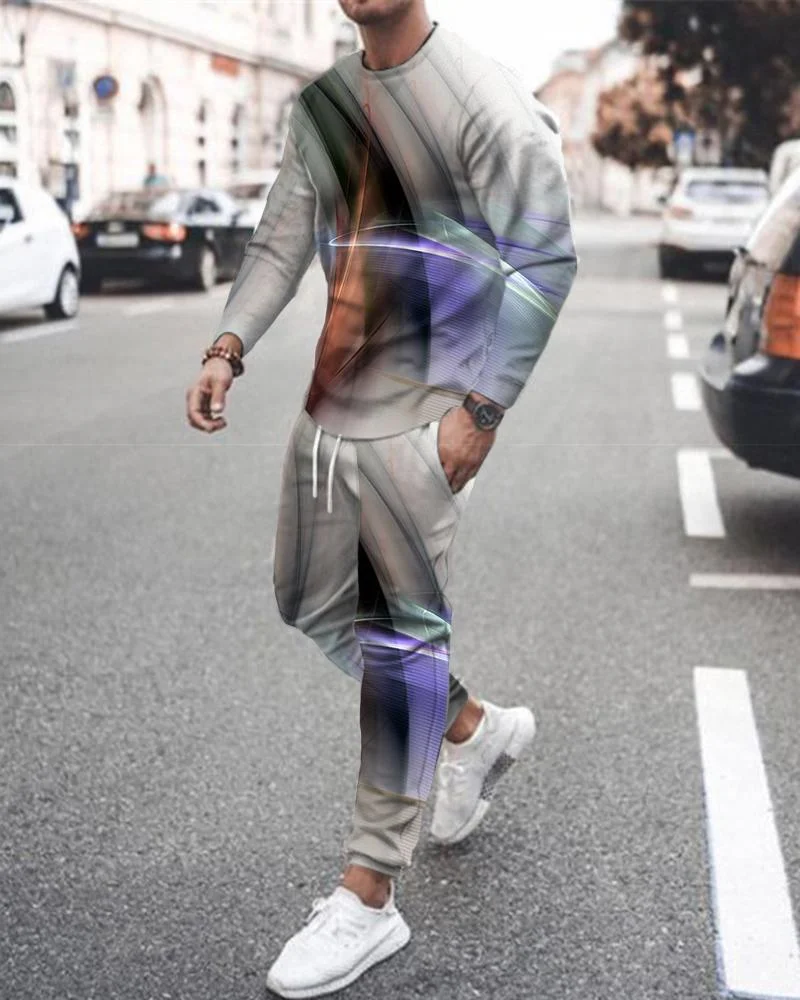 Men's Fashion  Printing Long-sleeved Suit-1