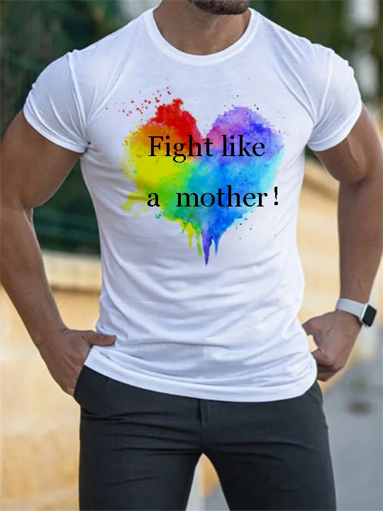 Rainbow Heart Fight Like A Mother T Shirt