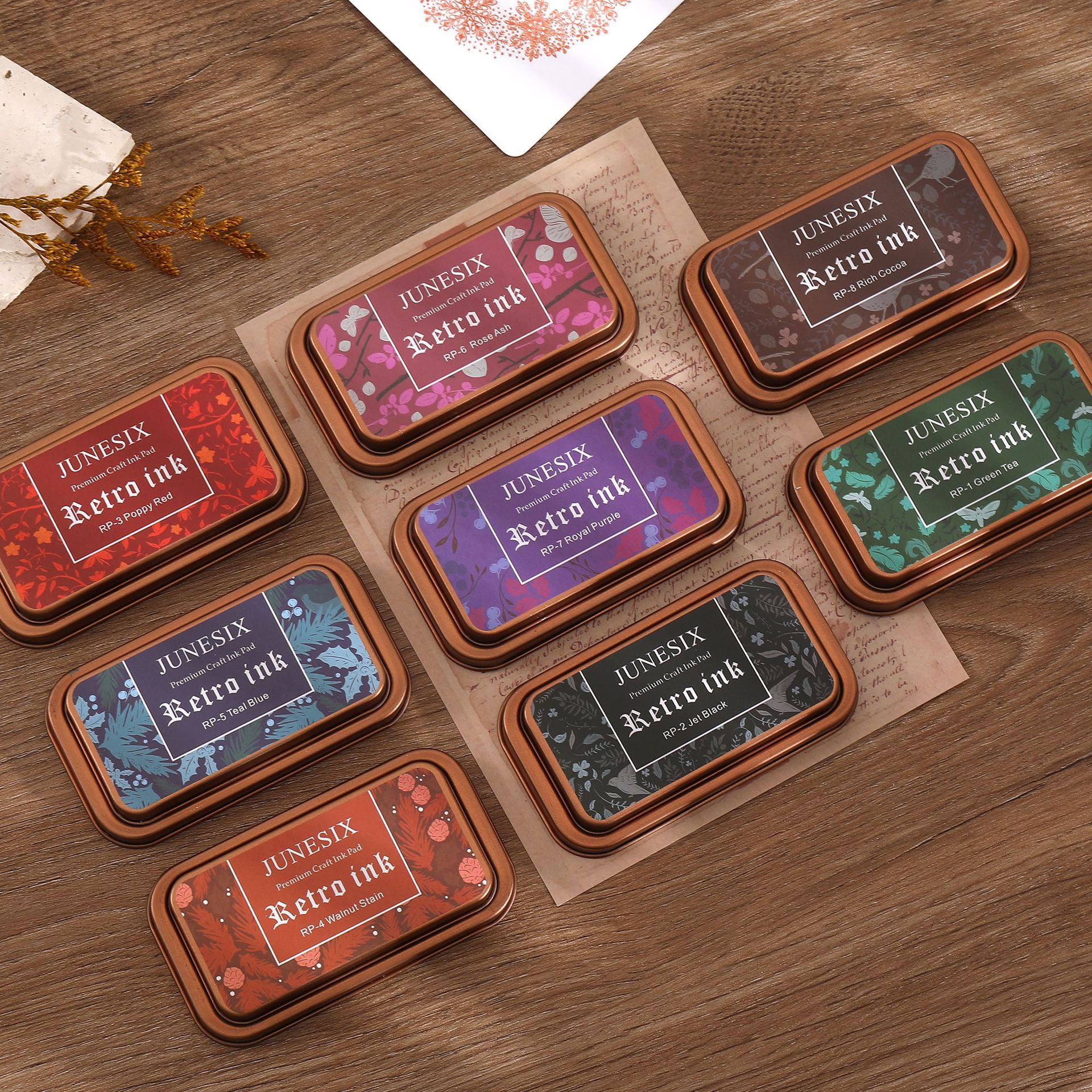 잉크 패드 - 빈티지 아이언 박스 컬러풀 인장 스탬프