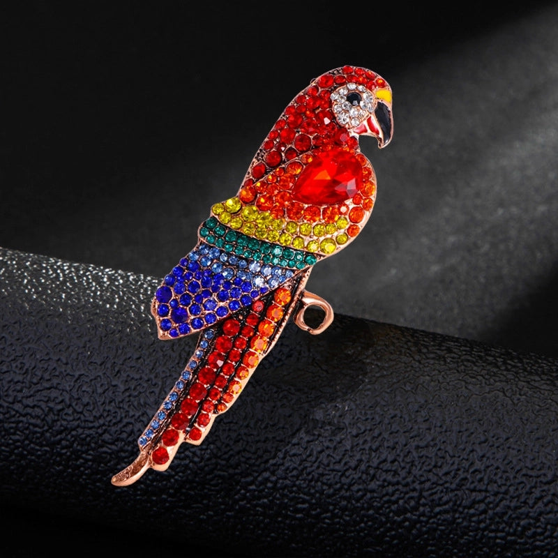 Hip-Hop Vintage Style Pin Parrot Rhinestone Zinc Alloy Women's Brooches3