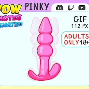 pornhint Pornhint Funny Animated vibrator Emote, mature, pink Butt plug animated emote, Kick emote, Twitch emote, Discord Emote, Community, Hot female Emote