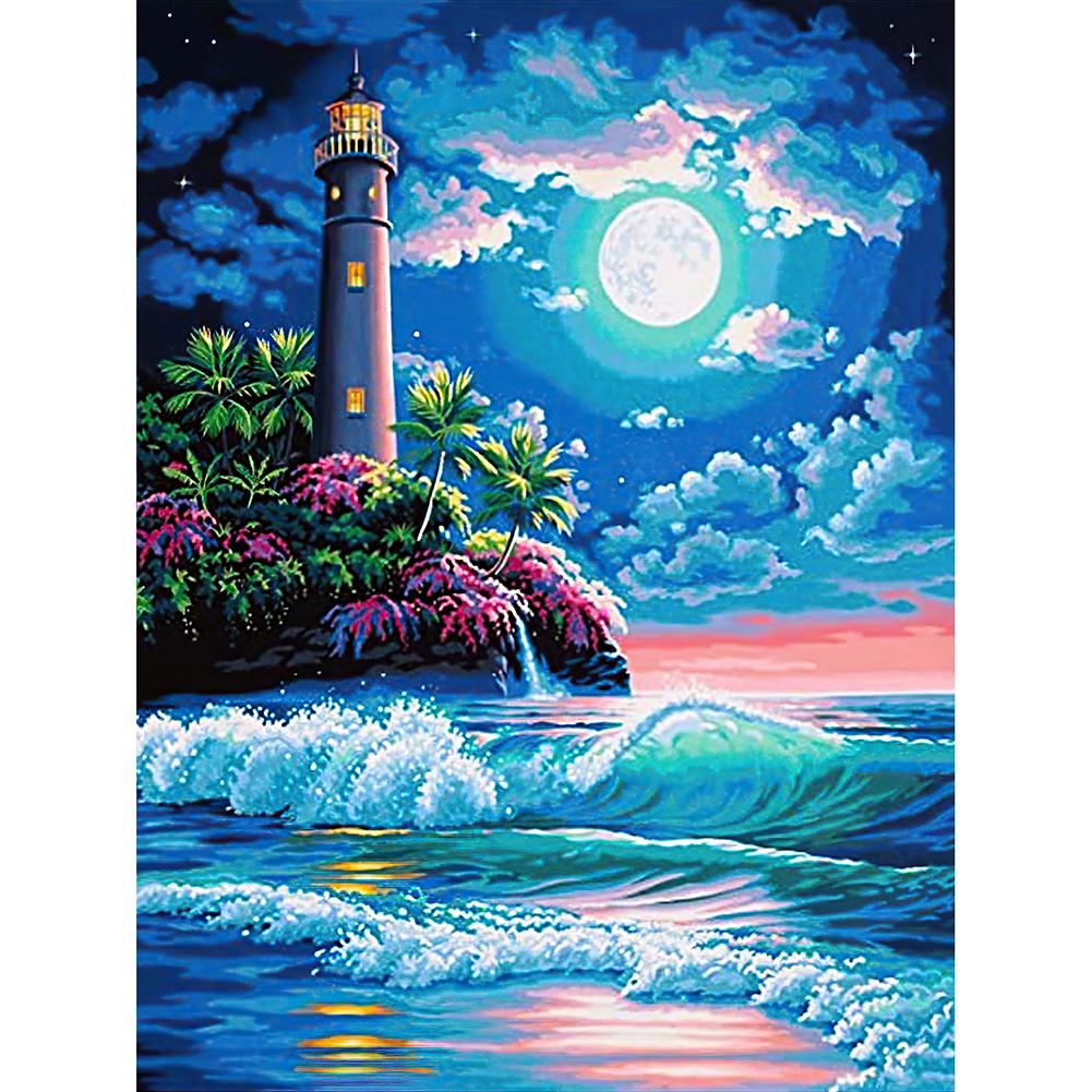 

Lighthouse Moon - Square Drill Diamond Painting - 40*50CM, 501 Original