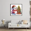 Xmas Tree Snowman-Partial 11CT Stamped Cross Stitch Bead Embroidery 36*36cm/14.17*14.17in tapestrymarket