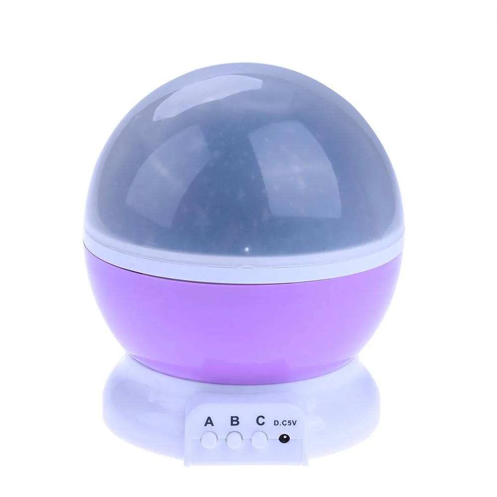 Rotating Projector Starry Night Lamp Projection LED Lights Xmas Gift(Purple