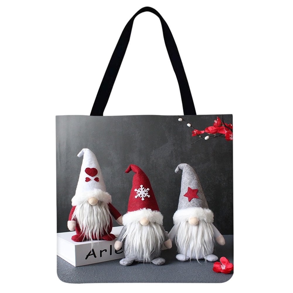 Linen Tote Bag -Cartoon Gnome Goblin