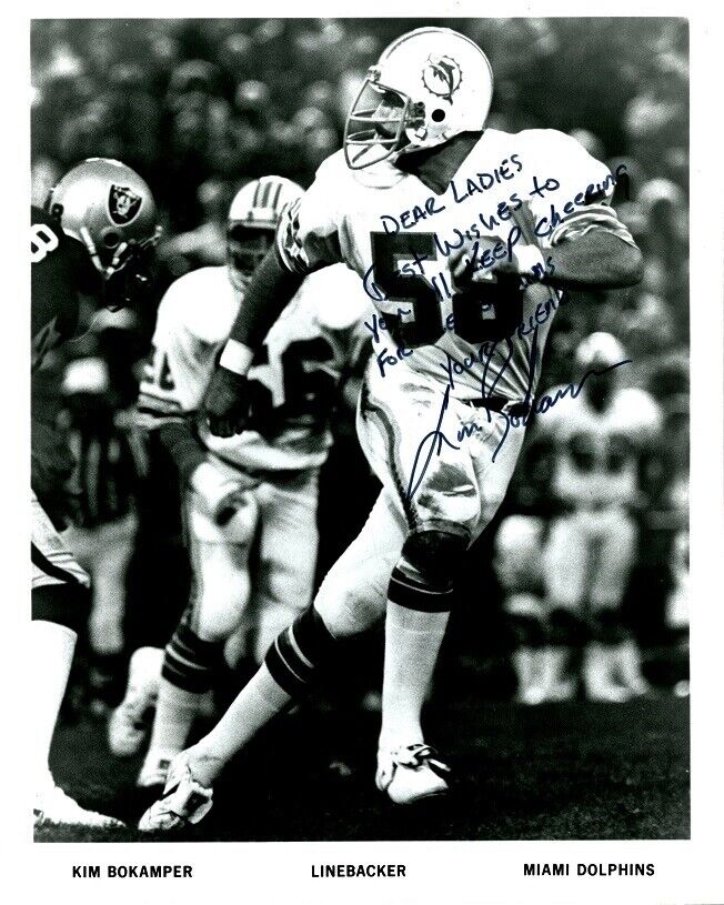 Miami Dolphins KIM BOKAMPER Signed Photo Poster painting