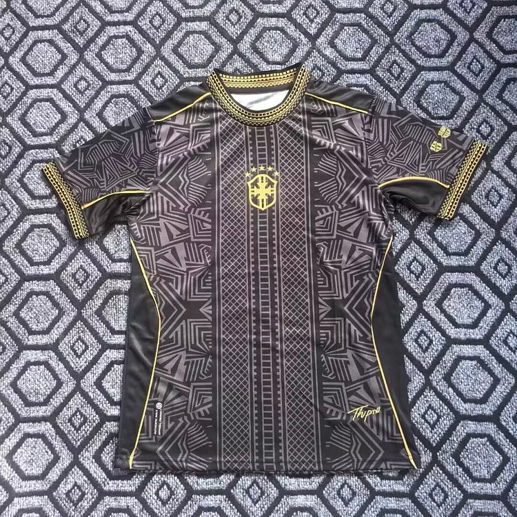 2025-26 Brazil Special Edition Black and Gold Jersey - Fan Version