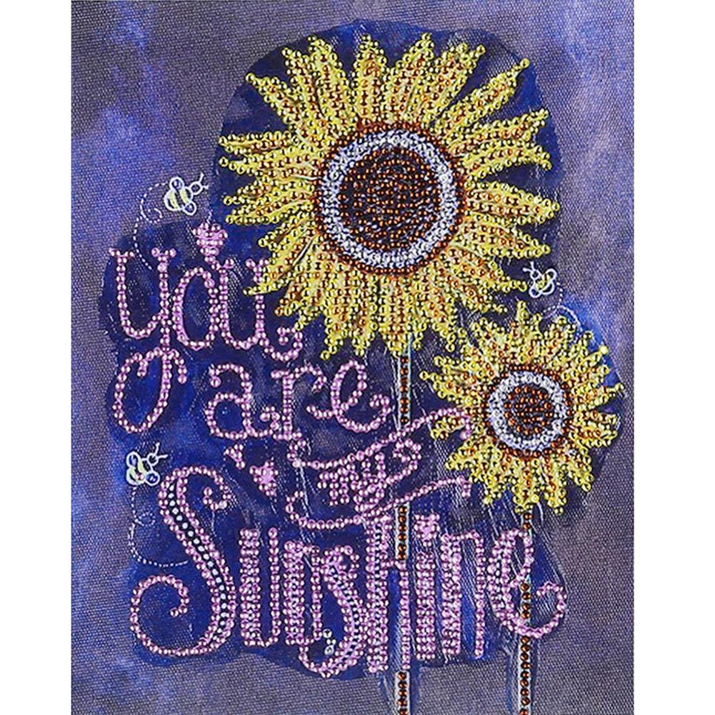 Partial Special Shaped Diamond Painting Sunflowers Kit