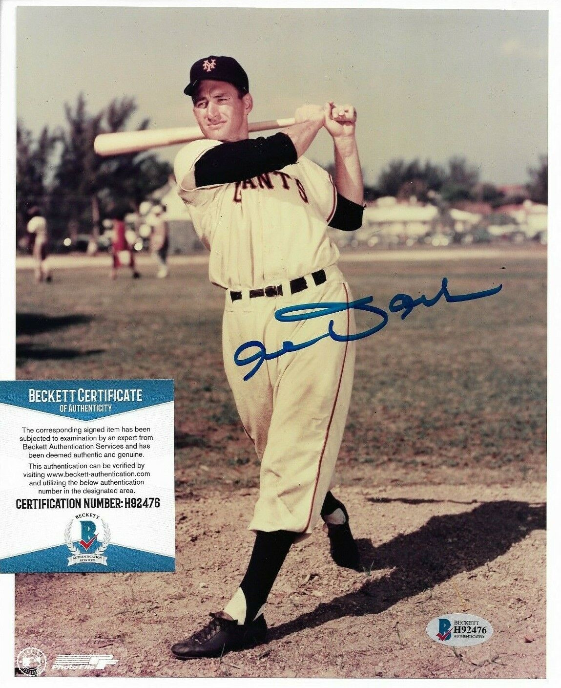 Autographed Alvin Dark Braves A's Giants etc Baseball Signed 8x10 Photo Poster painting Beckett