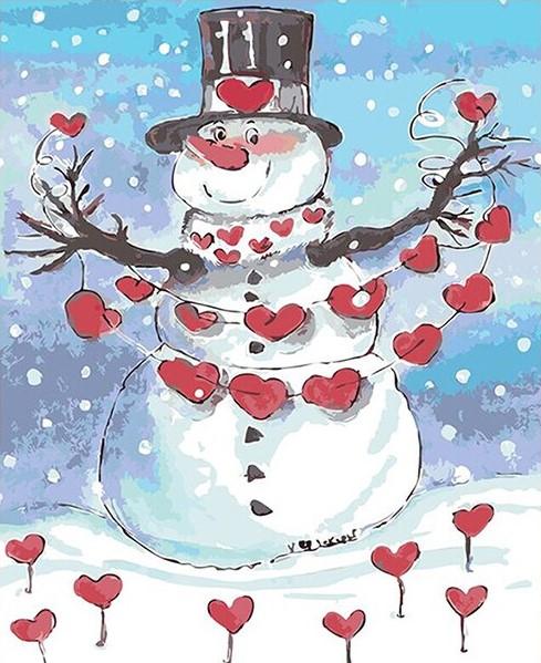 

Romantic Snowman – Paint By Numbers - 40*50CM, 501 Original