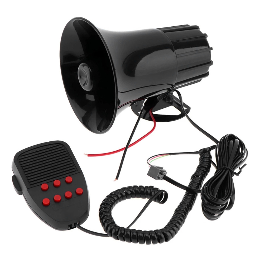 

7 Tones Car Siren Horn Round Speaker Handheld Microphone Vehicle PA System, 501 Original