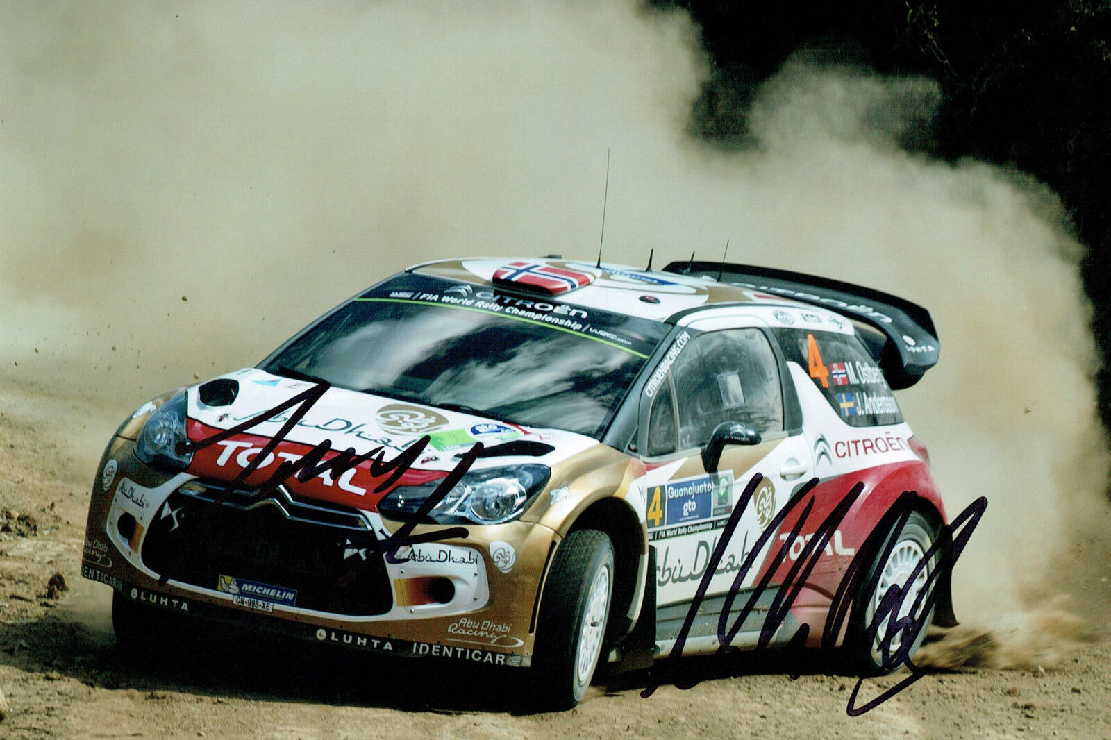 Mads OSTBERG & Jonas ANDERSSON WRC SIGNED AUTOGRAPH 12x8 Citroen Photo Poster painting AFTAL COA