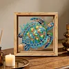 Turtle DIY Special Shape Double sided Print Clear Diamond Art Kit Wooden Framed Diamond Painting Kit(20x20cm)