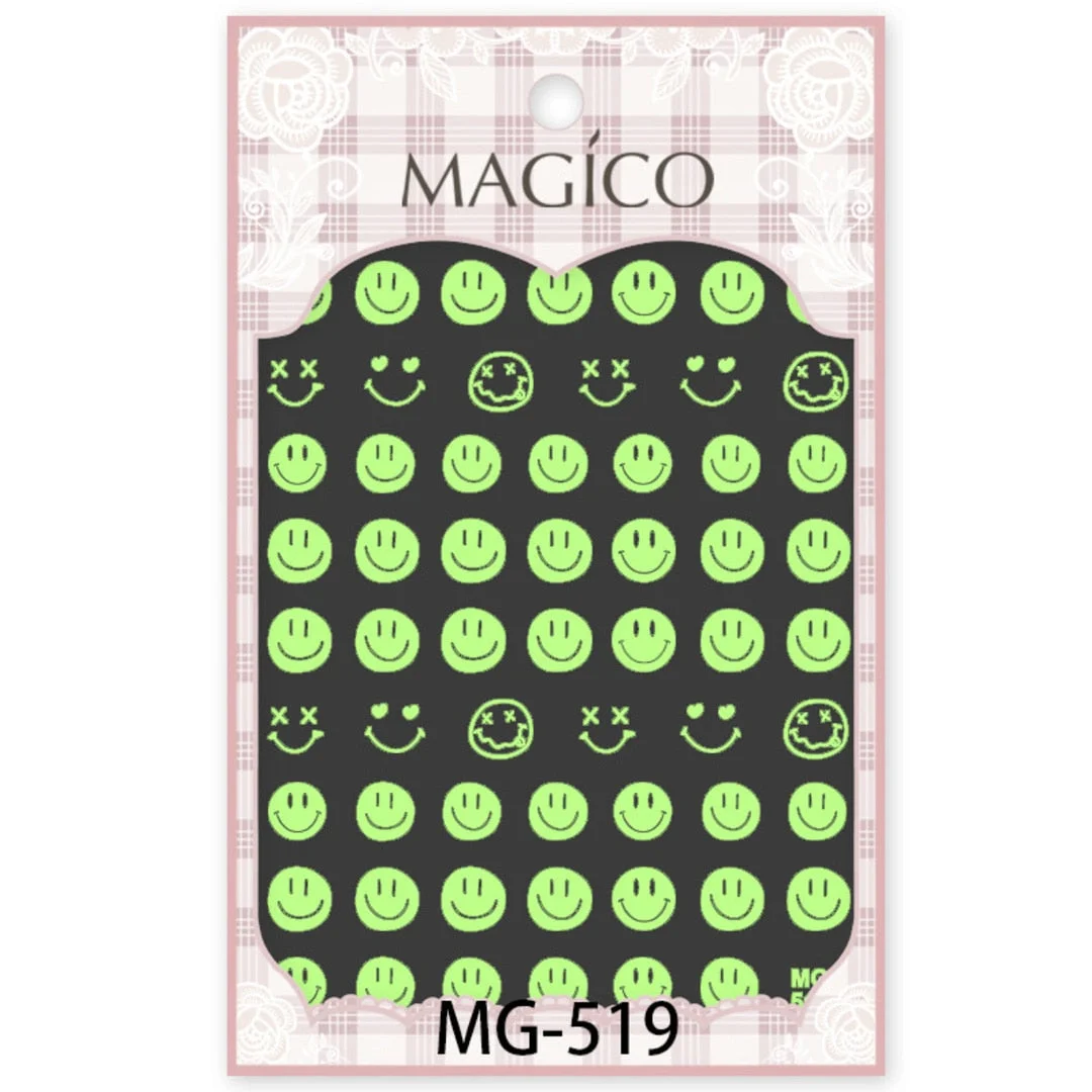 Beautizon Luminous Effect Nail Sticker 3D Engraved Glow in the Dark Nail Art Decorations Nail Decals Design