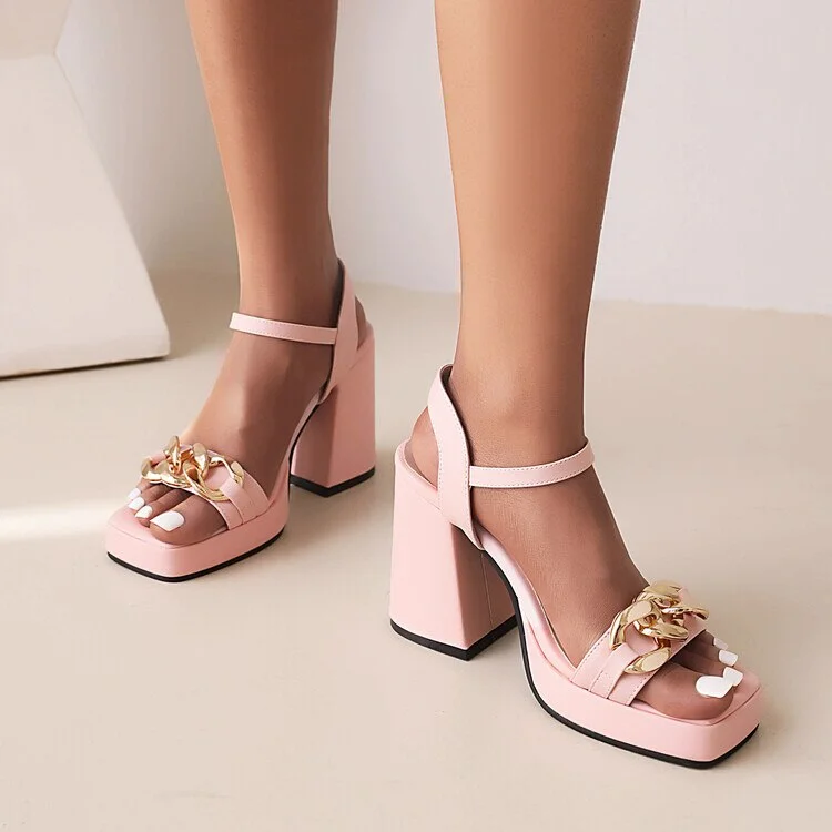 Wongn Women's High Heel Sandals ,Summer 2022, New Style, Waterproof ,Platform ,Cow Pattern, Square Head ,Chunky Heel ,Women's Shoes ,