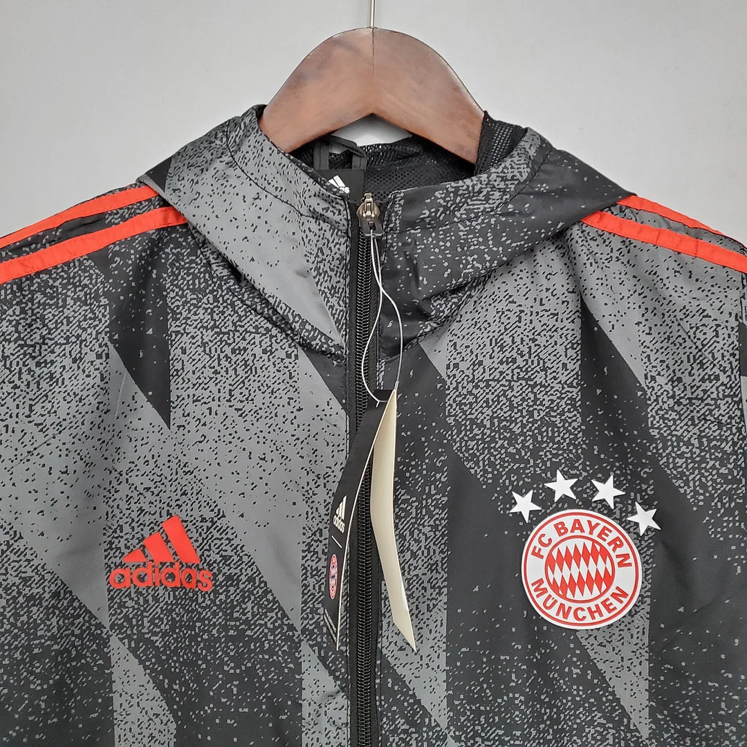 2021/2022 Windbreaker Football Jersey Bayern Munich Black Pattern 1:1 Thai Quality