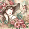 (Multi-Style)Flowers Lady-Full Round Diamond Painting 40*40/40*50CM