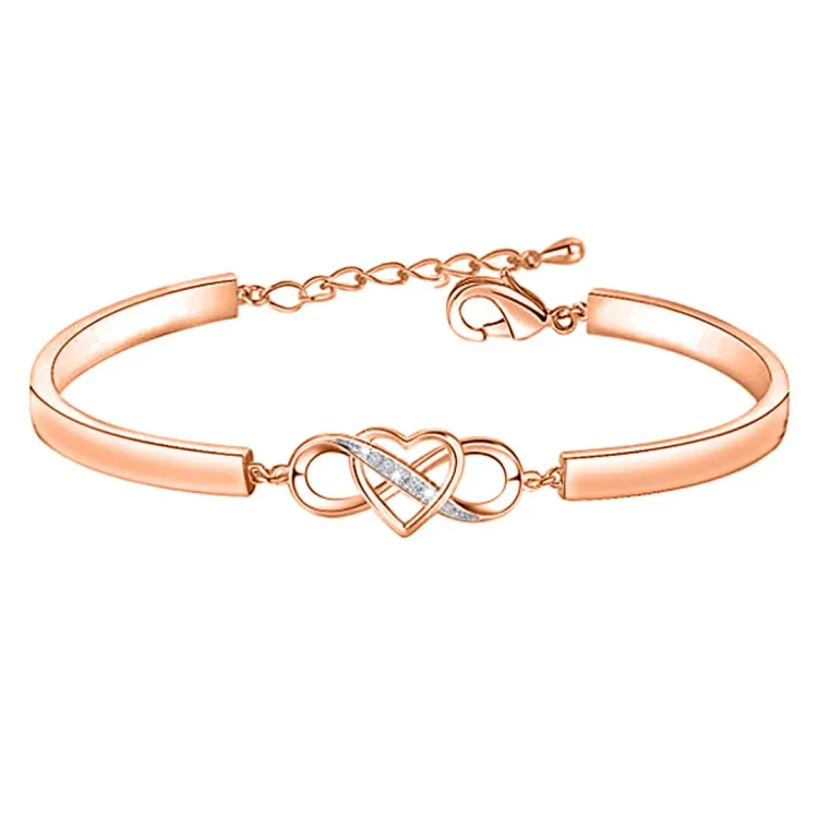 For Bonus Daughter - I'll Always Be Here For You Infinity Heart Bracelet