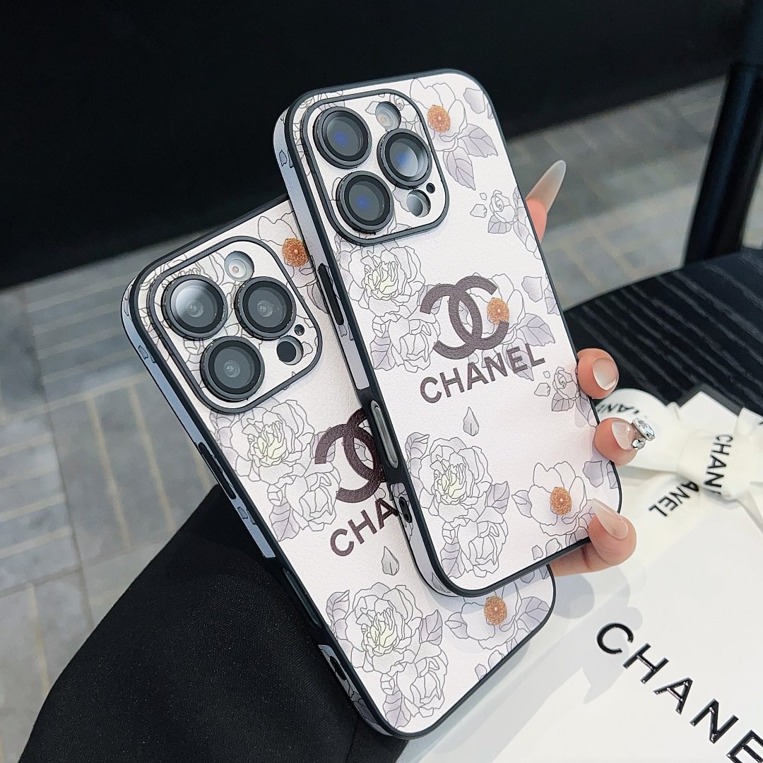 Exclusive Design Chanel Camellia Leather Apple iPhone Case
