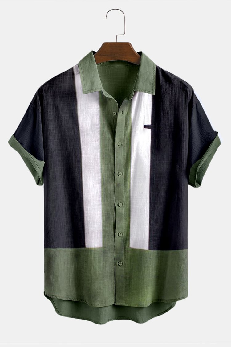 Green Geometric Fashion Shirt